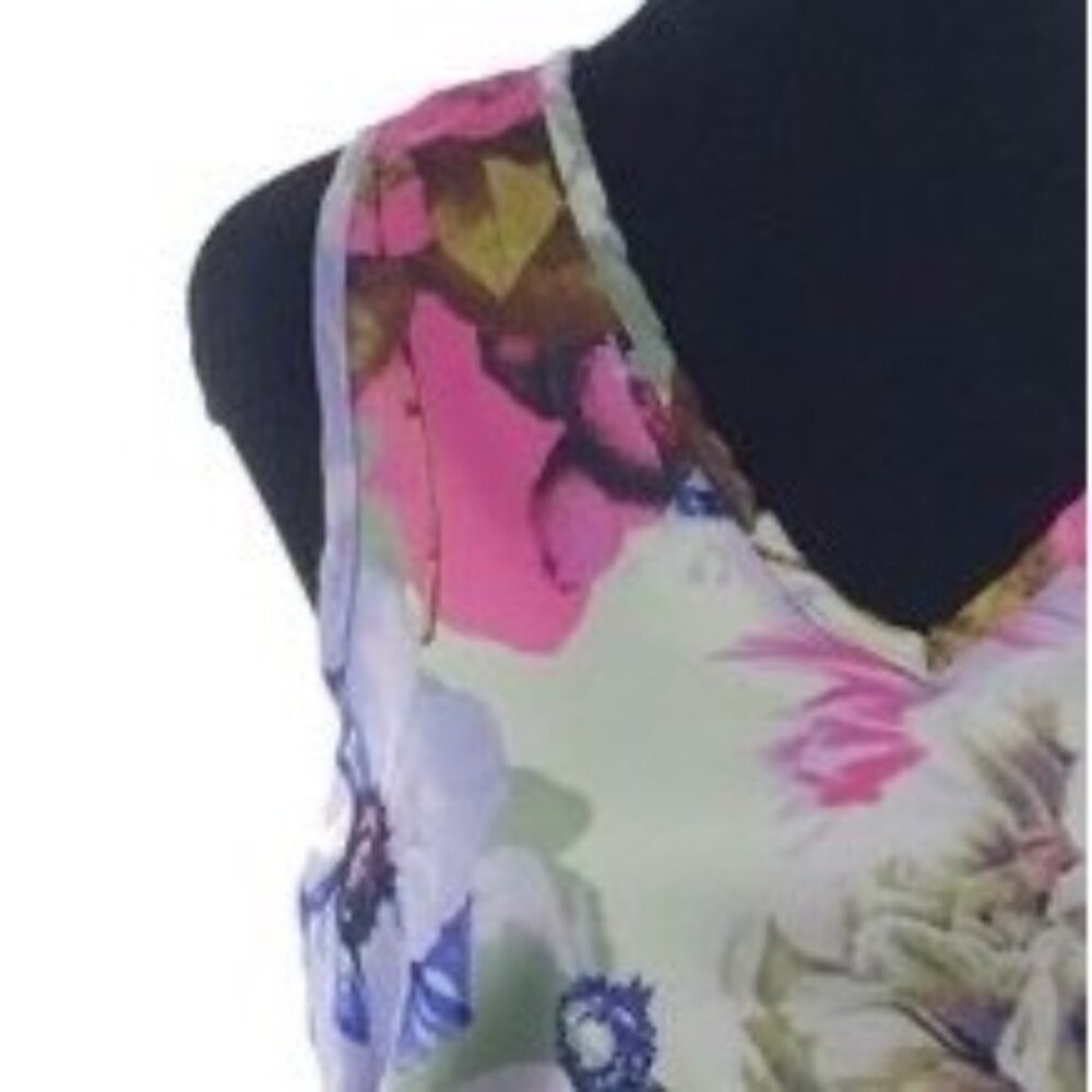 NWT Romeo & Juliet Couture Floral Sleeveless Peplum Top - Picture 2 of 7
